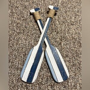 Nautical Blue and White Decorative Oars